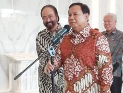 Ditemani Elit Partai Gerindra Prabowo Kunjungi Surya Paloh di Nasdem Tower
