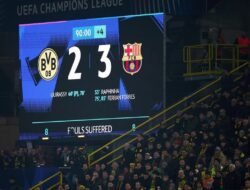 Barcelona vs Borrusia Dortmund, Barca Raih Kemenangan 3-2