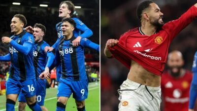 Manchester United bermain imbang 4-4 melawan Bournemouth dalam laga dramatis Liga Inggris di Old Trafford