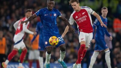 Gol Kai Havertz saat Arsenal vs Chelsea di Piala Carabao
