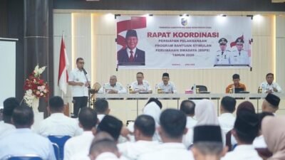 Bupati Bolmut membuka rakor BSPS Bolmut 2026 di kantor bupati