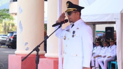 Bupati Bolmut memimpin upacara Hari Otonomi Daerah XXX 2026