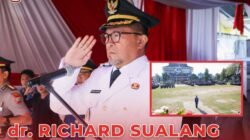 Wakil Wali Kota Manado Richard Sualang memimpin upacara Hari Otonomi Daerah 2026 di Lapangan Sparta Tikala