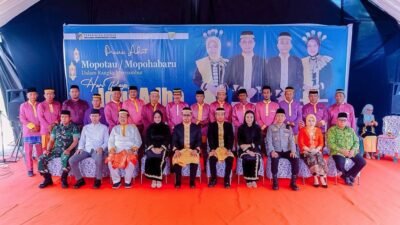 Bupati Bolmut Sirajudin Lasena menerima Prosesi Adat Mopohabaru menjelang Hari Raya Idul Adha 1447 Hijriah di Boroko.