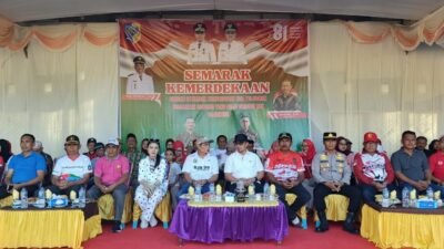 Bupati Bolmut Sirajudin Lasena membuka Pekan olahraga dan Seni antar desa di Kecamatan Sangkub