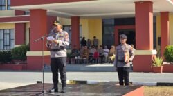 Kapolres Bolmut memimpin Apel Gelar Pasukan Tanggap Bencana El Nino di Lapangan Polres.